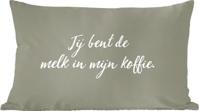 Produktbild von MuchoWow® Zierkissen Sofakissen Wohnzimmer Dekokissen 50x30 cm Zitate - Kaffee - Sprichwörter - Du bist die Milch in meinem Kaffee - Partner - Wohnzimmerdekoration - Polster mit Photo