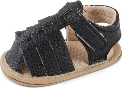 Obrázek produktu pro Letní dětské sandály - Otevřená špička, protiskluzová, plochá první vycházková obuv pro batolata, 11 cm
