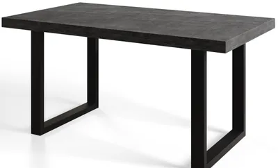 Immagine prodotto di Alpi Moebel, Tavolo da Pranzo Loft-U, Tavolo da Cucina Allungabile, Dimensioni: 140-240x80x77 cm, Gambe in Metallo Nere, At scuro