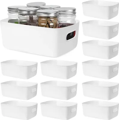 Produktbild von Kunststoff Organizer für Küche und Badezimmer - mit Griffen - Weiß - Küchenregal - Kosmetikablage - 24 x 16 x 95 cm