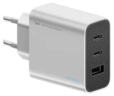 Zdjęcie produktu dla Ładowarka Sieciowa Cuktech 65W Gan 2Xusb-C 1Xusb-A - Szara