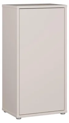 Image de Meuble bas ALICE SPRINGS, étroit, design moderne et minimaliste, 1 porte, idéal pour le salon ou la chambre, meuble d'appoint, fabriqué en panneaux de particules, finition beige cachemire, dimensions : 49,8 cm de largeur x 99,1 cm de hauteur x 34,9 cm de profondeur
