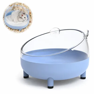 Produktbild von Hamster Sandbad mit Toilette, 2in1 Hamster Badewanne für Käfig, Spritzschutz Badehaus, leicht zu reinigen, Zubehör für Zwerghamster und Goldhamster