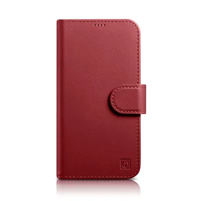 Productafbeelding van Icarer telefoonhoesje, leren hoes voor iPhone 14 Pro Max, rood