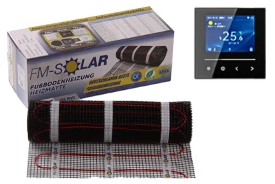 Produktbild von 12m² Elektrische Fußbodenheizung 200W/m² elektro Bodenheizung + Thermostat