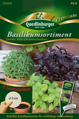 Produktbild von Quedlinburger Basilikumsortiment Saatscheiben - Premium Kräutersamen