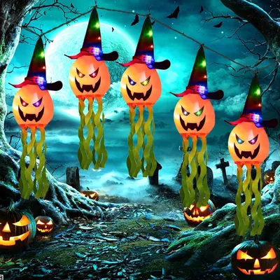 Obrázek produktu pro Sada halloweenských dýňových dekorací 5 kusů Strašidelná venkovní zahradní párty