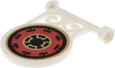 Produktbild von 1x Lego Schild weiß rund Mast Sticker links Fahne Flagge Ornament 13459pb008L