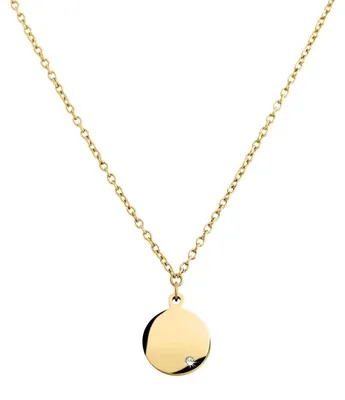 Produktbild von Boccia Damen Halskette 08065-03 Titan Gelbgold IP mit Anhänger Plakette Brillant
