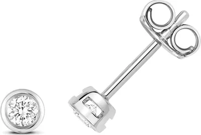 Produktbild von Funkelndes Feuer 18 Karat (750) Weißgold Damen - Diamant Paar Ohrstecker Brillant-Schliff 0.20 Karat H - SI2; TRS3467018KW