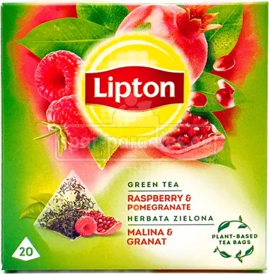 Immagine prodotto di Tè verde Lipton lampone e melograno, confezione da 20 pezzi