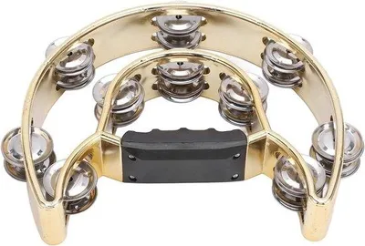 Immagine prodotto di Tamburo a mano con doppia membrana e manico ergonomico, ideale per feste e concerti (giallo)