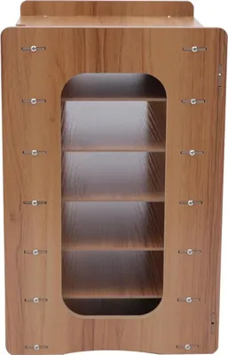 Obrázek produktu pro Úložný prostor pro dokumenty – stolní regál – 7 polic – A4 – dřevovláknitá deska HDF – 36 × 25 × 38,5 cm – organizér do kanceláře