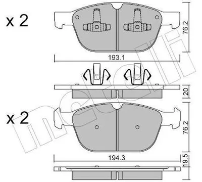 Produktbild von METELLI Bremsbeläge Satz Vorne Bremsklötze für VOLVO XC60 (156) 22-0834-0