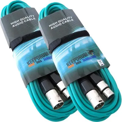 Image de keepdrum 10m MC-001XX GR Câble microphone XLR vert 2 pièces