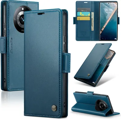 Obrázek produktu pro Realme 11 Pro Pouzdro, RFID Blokování Karet, Pokročilé Flip Kožené Pouzdro s Funkcí Stojánku pro Realme 11 Pro/ Realme 11 Pro+ modré