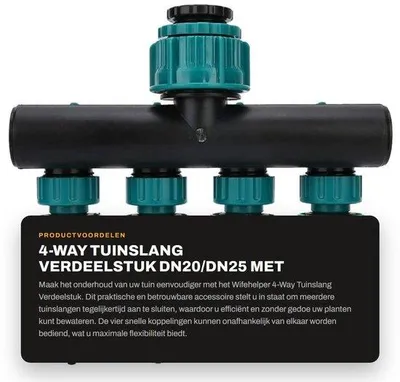 Produktbild von Dailygoods – Gartenschlauchverteiler DN20/DN25 – Wasserhahnverteiler – Schnellkupplung – Gummidichtung – Rostbeständig – Korrosionsbeständig – Wasserverteiler