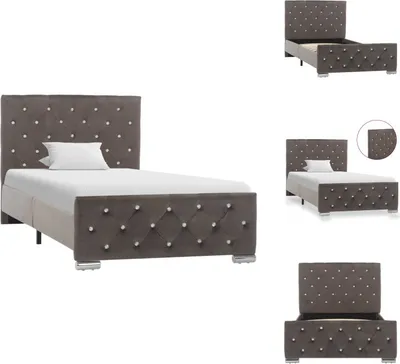 Produktbild von vidaXL Bettgestell Grau Samt 90x200 cm -  Betten & Bettgestelle