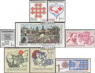 Produktbild von Briefmarken Tschechoslowakei 1969 Mi 1851-1852,1853,1869,1875, 1890-1891,1915 (kompl.Ausg.) postfrisch Rotes Kreuz