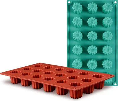 Produktbild von Silikonkuchenform Pie form Antihaft Canneles Französisch Vanillepudding Backform mit spiralförmigen Blüten, Canale-Silikonform