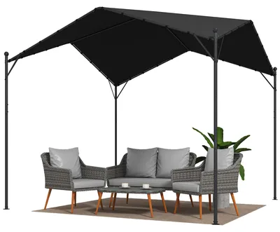 Produktbild von Pergola Pavillon 3x3m Wasserabweisend Stabil winterfest Sonnenschutz mit Satteldach Dreiecksverstrebungen