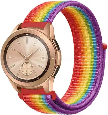 Produktbild von Strap-it Samsung Galaxy Watch 42mm Armband Nylon (Regenbogen)