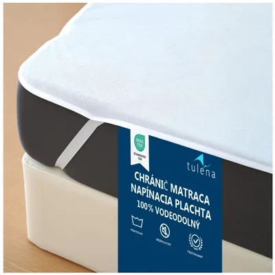 Obrázok produktu pre Chránič matraca TULENA 180x200 cm froté, nepremokavý, priedušný, mäkký, odolný proti roztočom, ochrana proti moču a pre alergikov