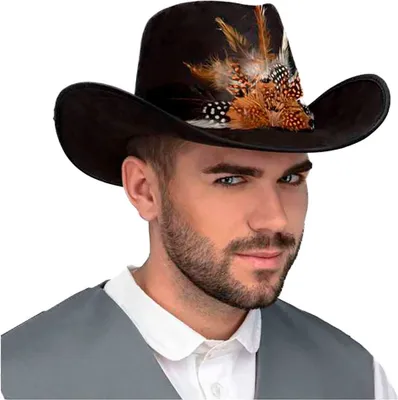 Produktbild von Mom Cowboyhut-kostüm Mit Federn 59 Cm Braun Braun One Size