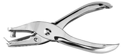 Produktbild von D.RECT 1150 Einlochlocher Handlocher Metall vernickelt für 8 Blatt Ticketlocher