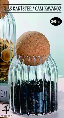 Produktbild von Glas Kanister Cam Kavanoz Vorratsglas Aufbewahrungsdosen Glasbehälter Vorratsdosen 800 ml Motiv 2