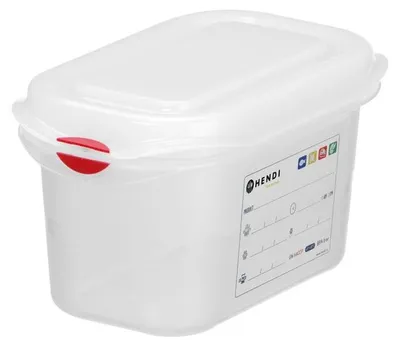 Obrázok produktu pre Polypropylénová nádoba GN 1/9, HENDI, GN 1/9, 1 l, priehľadná, 176x108x(V)100 mm