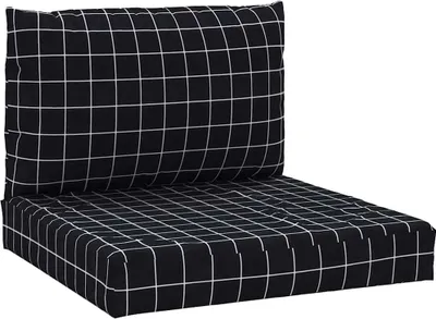 Obrázok produktu pre vidaXL Vankúš na paletu 2 ks Black Check Oxford Fabric