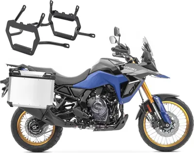 Image de Valises en aluminium + porte-bagages pour Suzuki V-Strom 800 / DE 23-25 QP48 argent