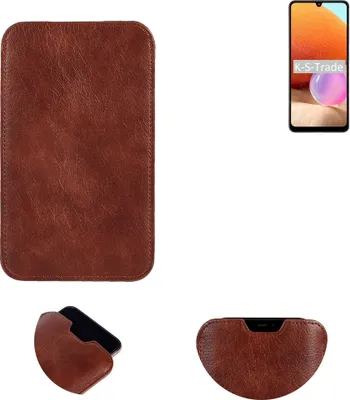 Produktbild von K-S-Trade Schutzhülle Handy Hülle kompatibel mit Samsung Galaxy A32  Handytasche Kunstleder  Sleeve in braun