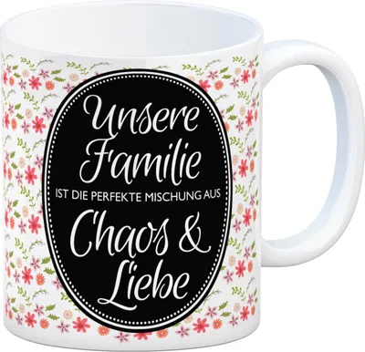 Produktbild von Kaffeebecher mit Spruch: Unsere Familie ist die perfekte ... Becher Tasse