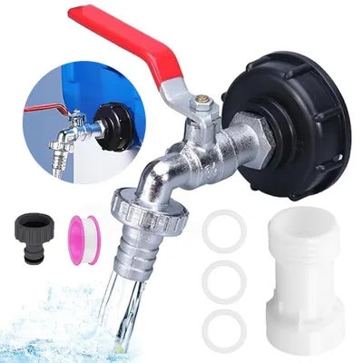 IBC Tankkraan S60x6 Grobgewinde, 3/4 Zoll Ablasshahn, Adapter für Wassertank