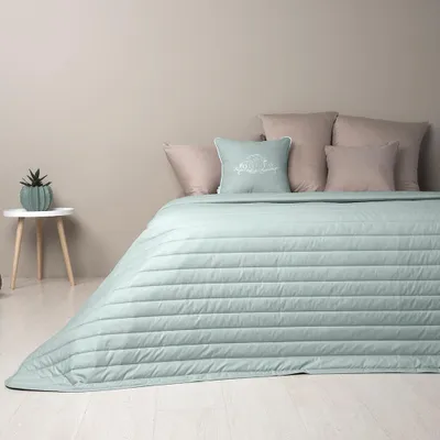 Produktbild von Wende-Tagesdecke Living Trend mint/Taupe 240x260