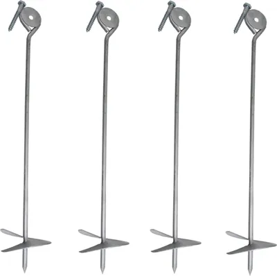 Produktbild von 4x Bodenanker zum Eindrehen 58 cm feuerverzinkt Erdanker Grundanker Spielturm anker