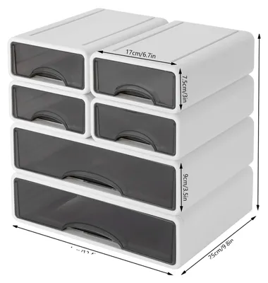 Produktbild von Schubladenorganizer, 6 Fächer, langlebiges Design, WEISS