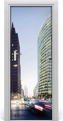 Produktbild von Tulup Türaufkleber 75x205 cm Dekorative Aufkleber Selbstklebend Wasserdichte Tapete Abnehmbar Schlafzimmer Wohnzimmer Wohnkultur - Hochhaus Klebe