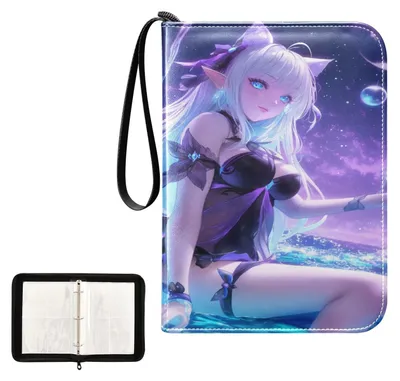 Image de Album de cartes Elf Beauty au style anime, avec pochettes de protection double face