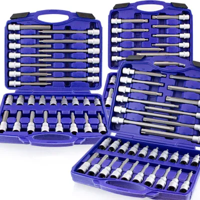 Produktbild von Bituxx Steckschlüsselsätze Set, Innenvielzahn, Innensechskant, Innentorx, 88tlg, blau, MS-17632