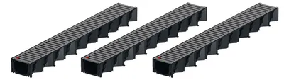 Produktbild von 3x1m ACO Hexaline 2.0 Entwässerungsrinne Stegrost Edelstahl elektropoliert Bodenrinne Terrassenrinne