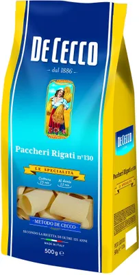 Produktbild von De Cecco Paccheri Rigati Pasta 500 g - 6 Stück