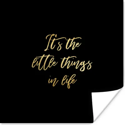 Produktbild von MuchoWow® Poster Zitat - Leben - Schwarz und Gold 100x100 cm - Babyzimmer