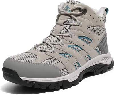 Produktbild von NORTIV 8 Damen Wanderschuhe Trekkingschuhe Atmungsaktiv Schuhe Outdoorschuhe rutschfeste Hiking Boots Wanderstiefel,Farbe: Hellgrau, Größe: 40