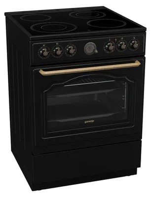 Produktbild von Gorenje GECS6B71CLB Elektroherd, Freistehender Herd, Schwarz, Drehregler, Vorne oben, Metall, Boden
