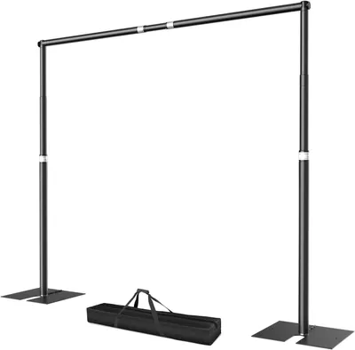 Immagine prodotto di EMART, supporto per sfondo fotografico, 3 x 3 metri, robusto, con base in metallo, sistema di sfondo regolabile, ideale per studi fotografici
