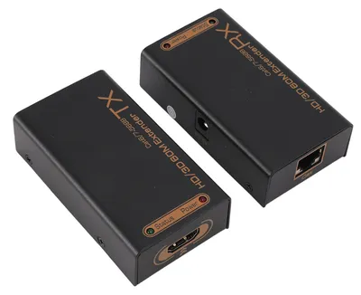Image de Extension d'interface multimédia HD via un seul câble Cat 6/7 (5688), port 5 V CC, extension vidéo HD Full HD 1080p 60 Hz 3D, alimentation CA 100–240 V, prise UE