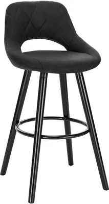 Produktbild von WOLTU Barhocker, Stoff & Holz, Anthrazit, mit Lehne & Fußstütze, 1 Stück, Gesamthöhe 91cm, Sitzhöhe 68cm, Sitzfläche 43x43cm, Höhe Rückenlehne 27cm